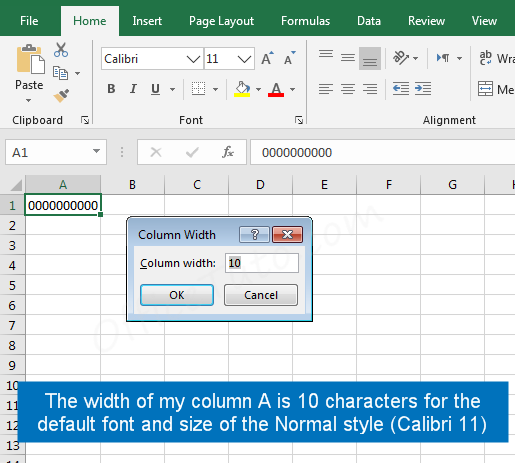 What Are Units Of Column Width And Row Height In Excel OfficeTuto