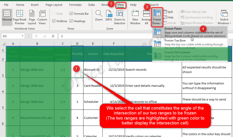 How To Freeze Rows And Columns In Excel Officetuto 2591