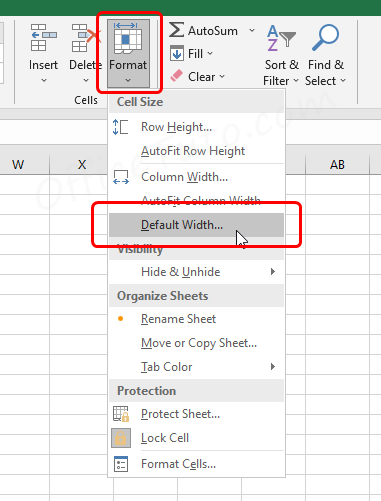 How To Set A New Default Column Width And Row Height In Excel OfficeTuto